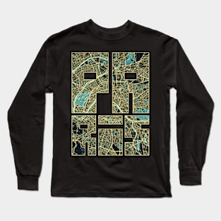 Paris, France City Map Typography - Summer Long Sleeve T-Shirt